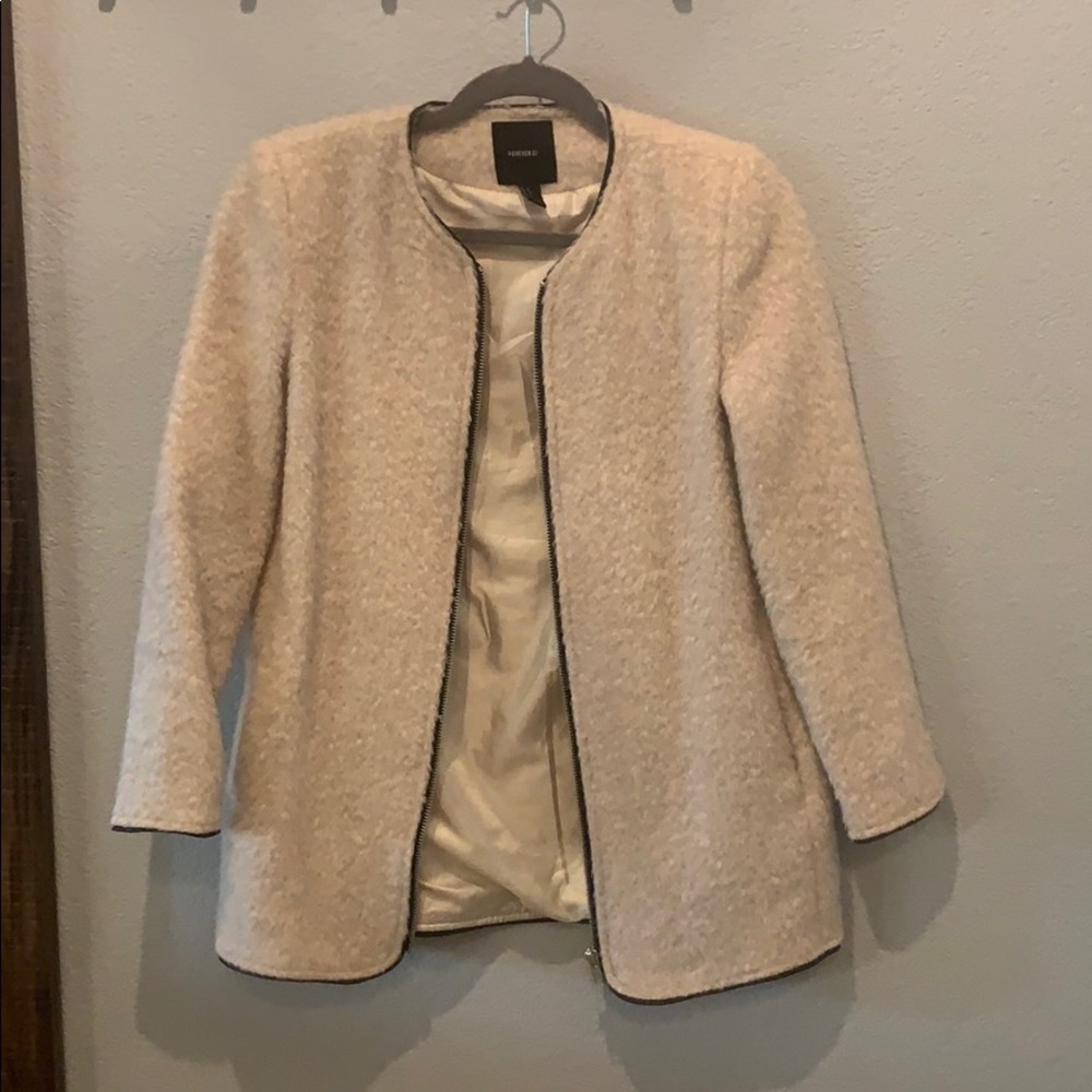 Forever 21 Front Zip Coat Sz Small